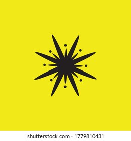 Imagen vectorial abstracta de la flor de icono negro
