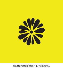 Black icon flower abstract vector image
