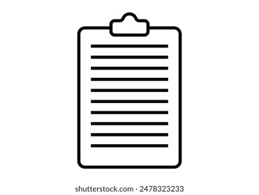 Black icon of folder with list on white background