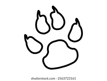 Black icon of footprint with animal claws