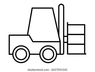 Black icon of a forklift or truck