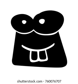 black icon funny toad face