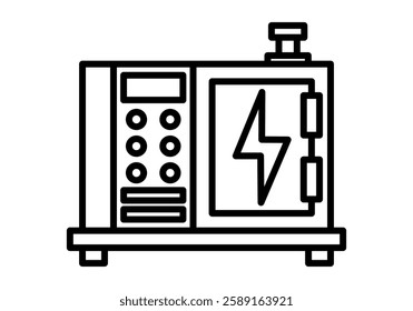 Black icon of gasoline electric generator