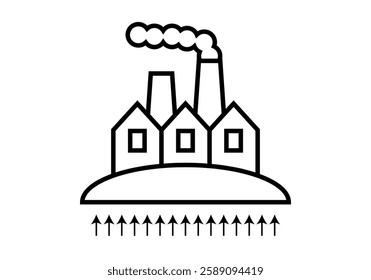 Black icon of geothermal power plant