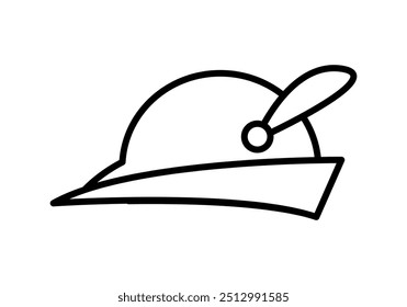 Black icon of German cap or hat for Oktoberfest