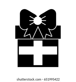 black icon gift cartoon