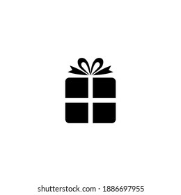 Black icon gift sign. Vector illustration eps 10.