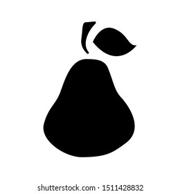 black icon for guava vector, icon of fruits design.