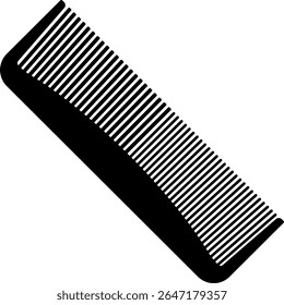 Ícone preto de um pente de cabelo em estilo minimalista sem fundo