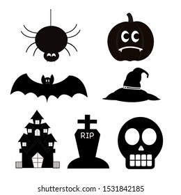 Black icon of Halloween on white background.