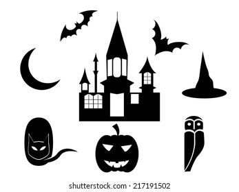 Black icon halloween vector Illustration