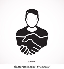 black icon handshake