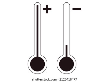 Black icon of high and low temperatures in thermometer.