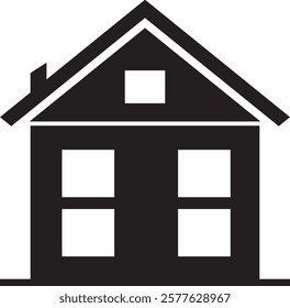 Black icon House illustration can be used for web elements, android, flat icon