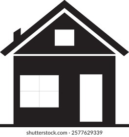 Black icon House illustration can be used for web elements, android, flat icon