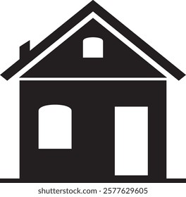 Black icon House illustration can be used for web elements, android, flat icon