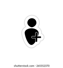 Black Icon human add on. On a white background with shadow 