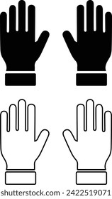 Black icon of human open hand