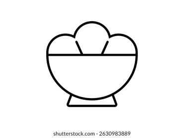 Black icon of ice cream bowl