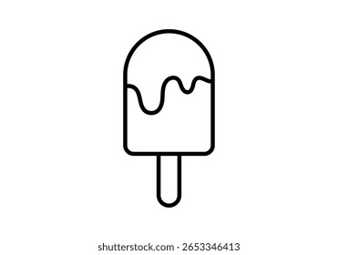 Black icon of ice cream on a stick