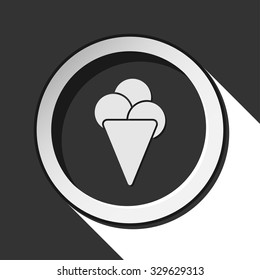 black icon with ice cream and white stylized shadow