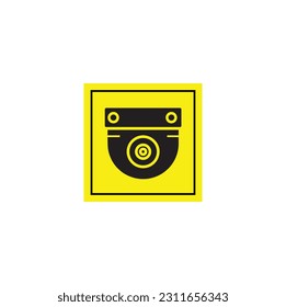Schwarze Icon-Illustration für Kamera .CCTV-Symbol Vektorgrafik im soliden Stil über das Internet von Dingen für Projekte, Verwendung für Website Mobile App-Präsentation.