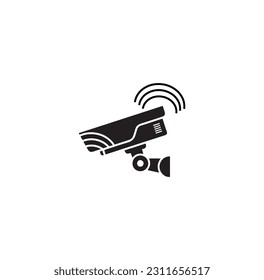 Icono negro para la cámara .CCTV Icono ilustración vectorial de estilo sólido sobre Internet de cosas para cualquier proyecto, uso para presentación de aplicaciones móviles de sitio web.