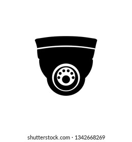 Black icon illustration for cctv security surveillance camera on white background