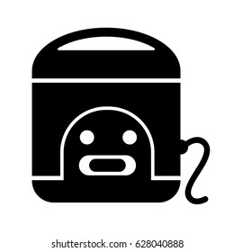 Black icon illustration for rice cooker isolated on white background