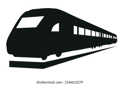 Black Icon Illustration Train Vector Transport Stock Vector (Royalty ...