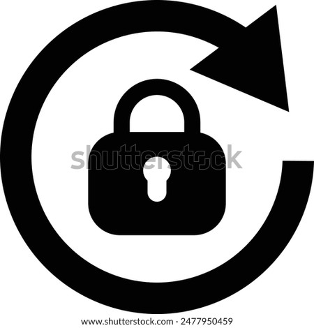 Black icon indicating screen rotation lock on a smartphone or tablet device