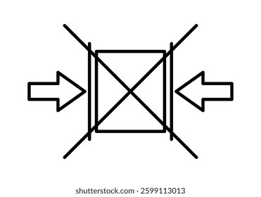 Black icon indicating that placing merchandise on the sides is prohibited