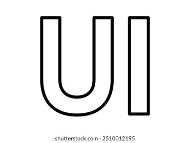 Ícone preto para acrônimo de interface ou interface do usuário