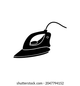 black icon of iron vector design isolated white