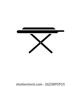Black Icon of Ironing Board with Open Legs Profile View