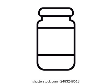 Black icon of jar with lid