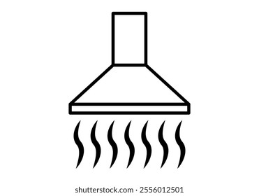 Black icon of kitchen extractor hood