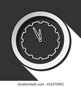 black icon - last minute clock with white stylized shadow