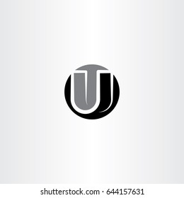 black icon letter u logotype vector