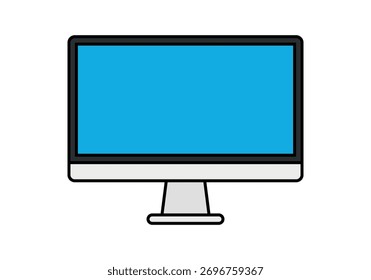 Ícone preto de uma tela iluminada do computador