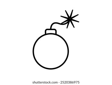 Black icon of lit explosive bomb