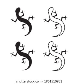 Black icon lizard sign. Vector illustration eps 10