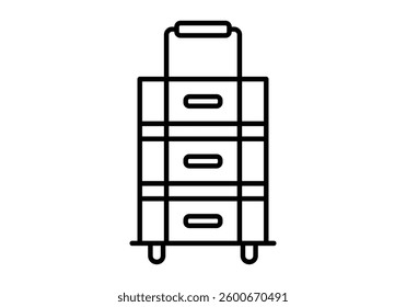 Black icon of a luggage cart