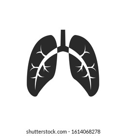 Black Icon lungs. Simple vector illustration on white background.