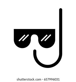 black icon mask and snorkel cartoon