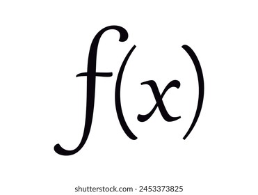 Black icon of mathematical functions on white background.