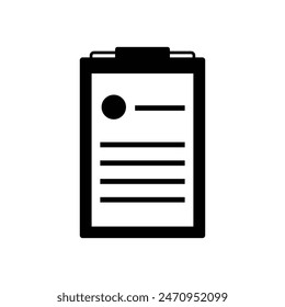 black icon medical report cartoon vector graphic design	