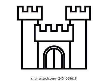 Black icon of a medieval castle.
