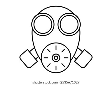 Black icon of military gas mask