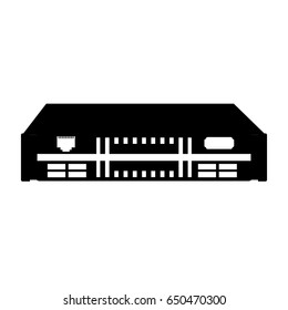 black icon modem cartoon